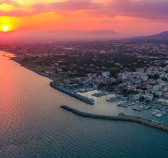 Aerial view over Kalamata, Greece