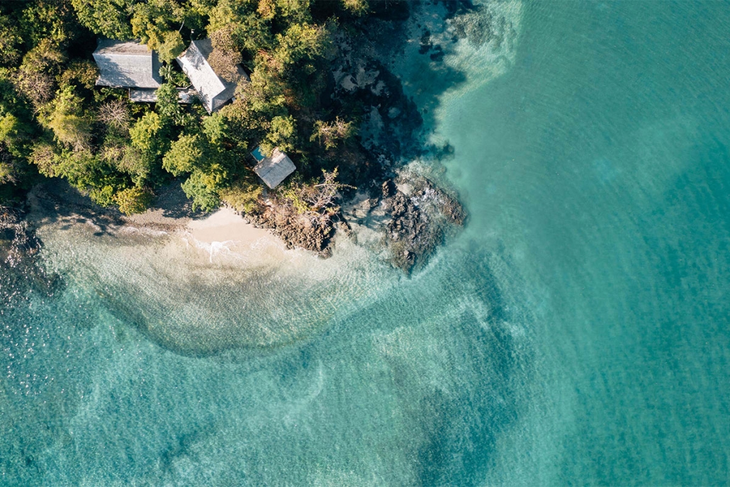 Aerial view of Islas Secas resort