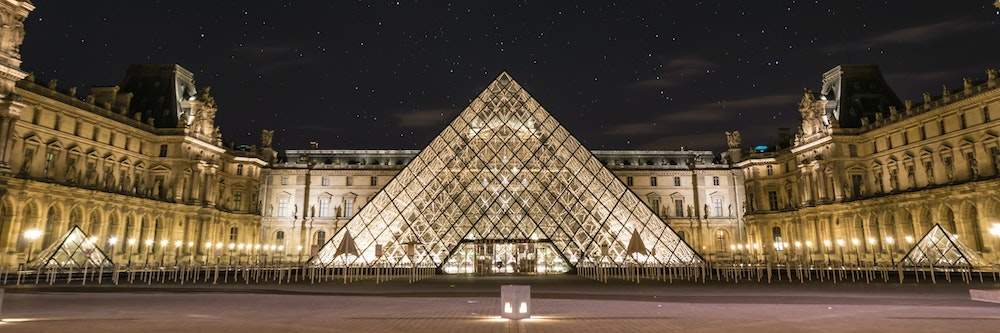 Louvre Paris at night