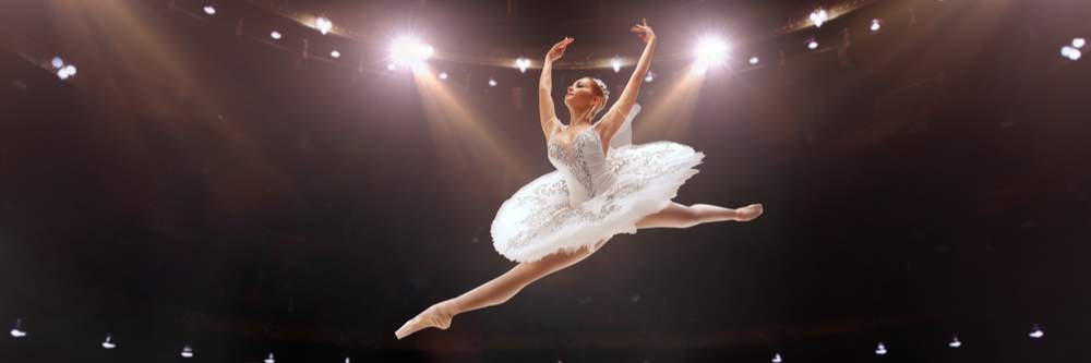 Ballet dancer mid air