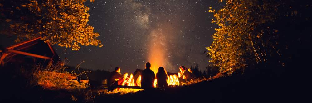 People around a bonfire